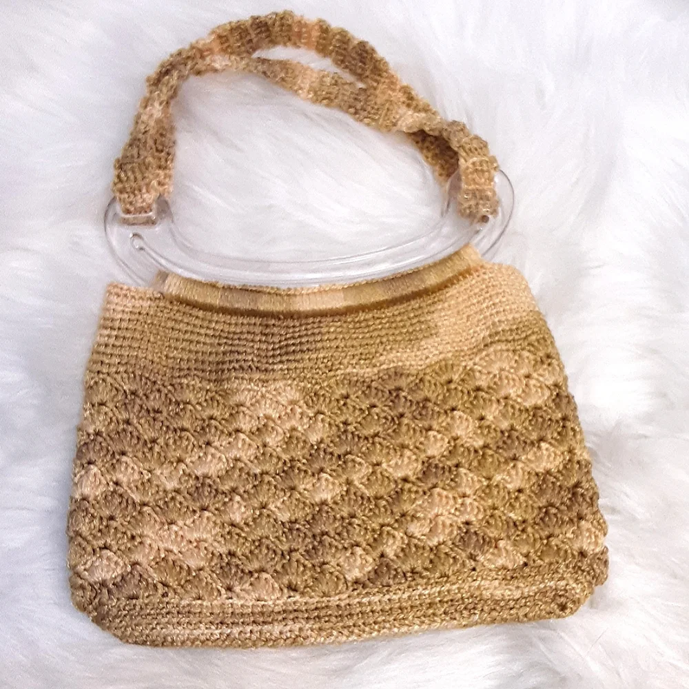 Boho Style Homemade Crocheted Bag.